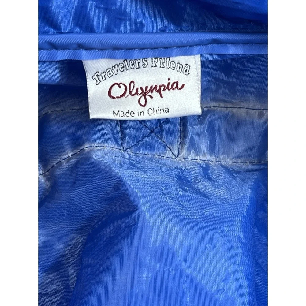 Vintage Olympia Traveler's Friend Blue Vinyl Travel Rolling Bag Expandable 90's